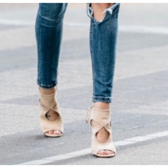 Aquazzura 85mm Sexy Thing Suede Wedge Sandals Olive Truffle Size 37.5 - Picture 1 of 10